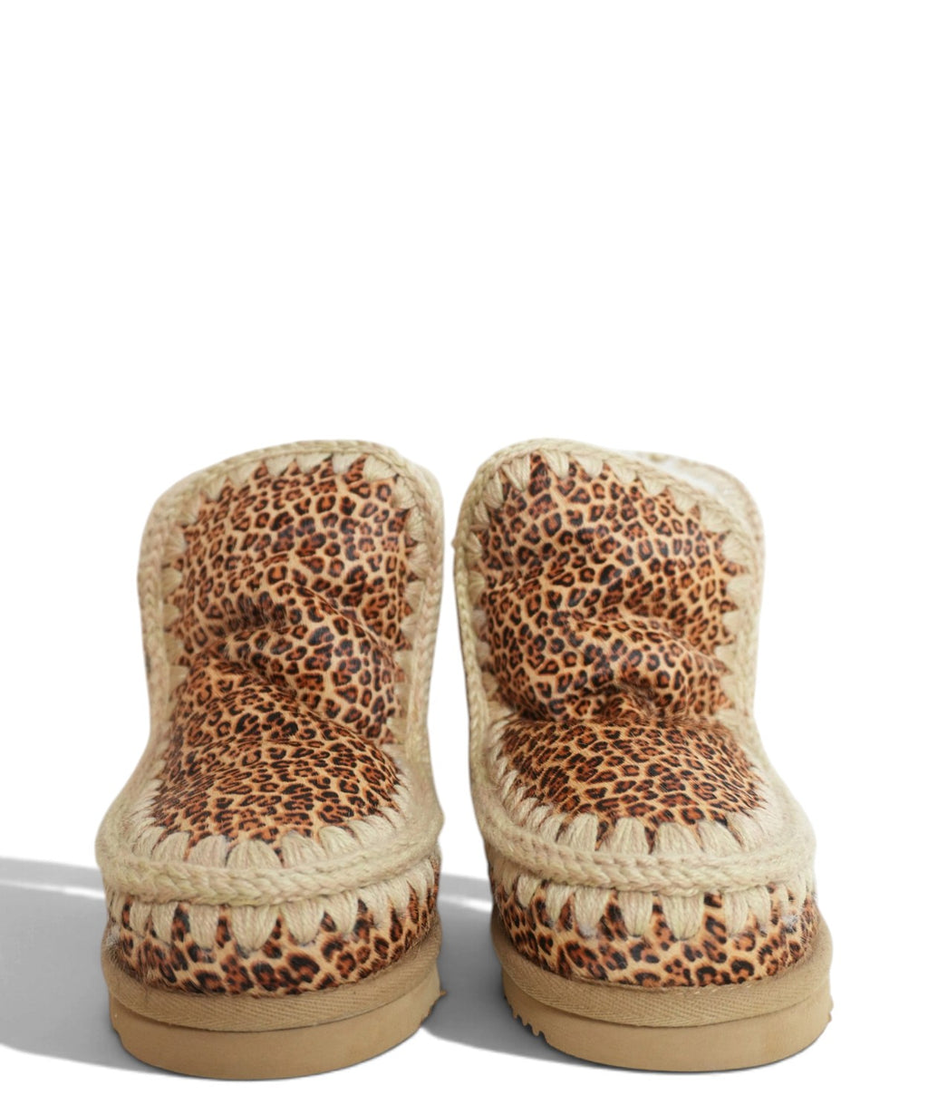 Bottines Mou à imprimé animalier avec finition shearling