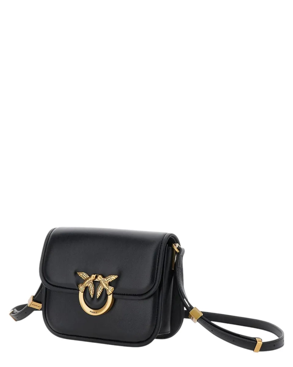 Borsa a Spalla Love Birds in Pelle di Vitello con Tracolla Regolabile-Pinko-Borse a spalla-Vittorio Citro Boutique