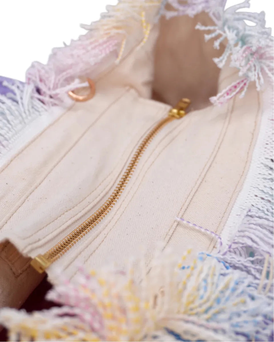 Borsa a mano Colette in tela con stampa a righe-Borse a mano-Mc2 Saint Barth-Vittorio Citro Boutique