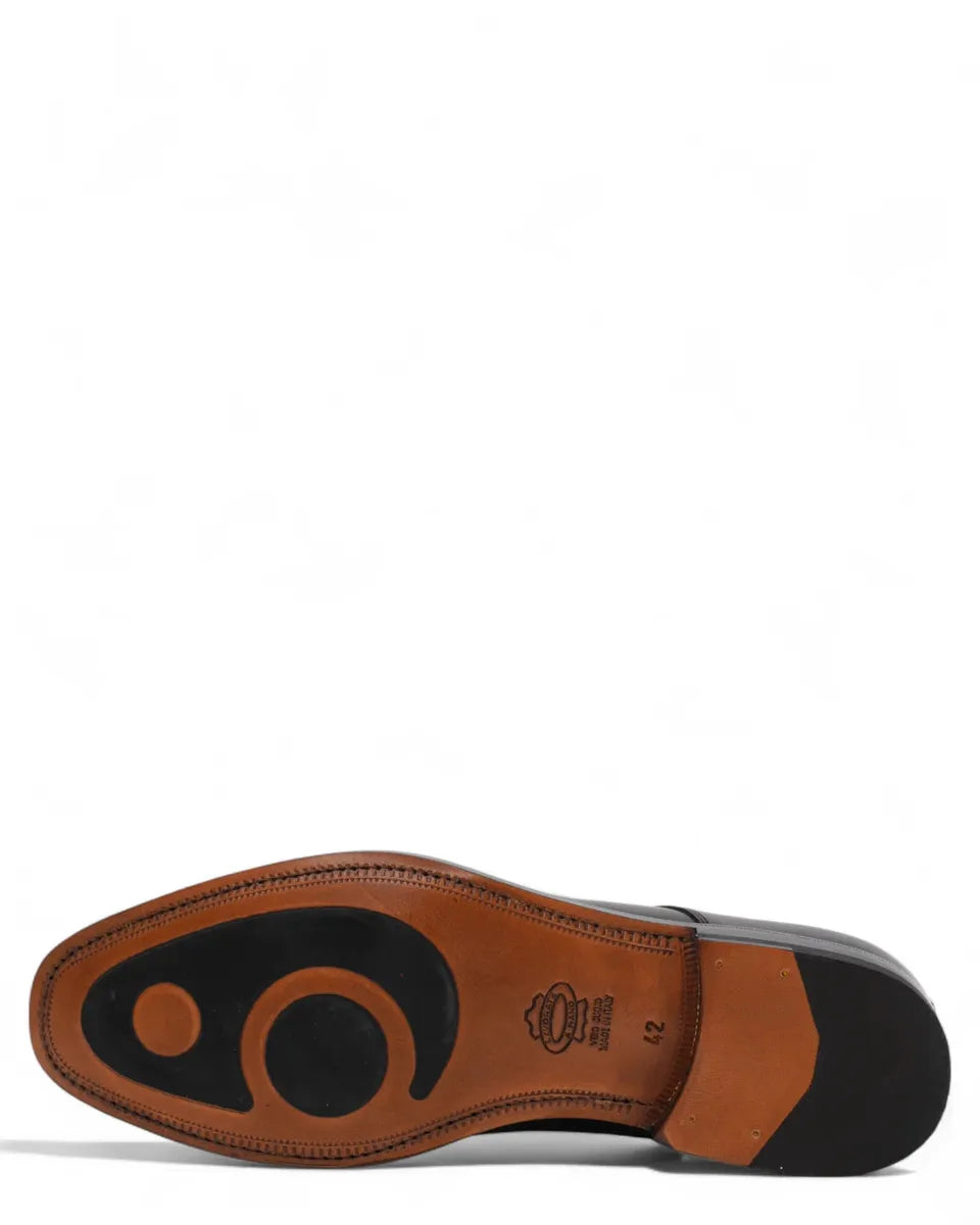 Scarpe Derby in Pelle Antik Nero-Graziano Salvatelli-Stringate-Vittorio Citro Boutique