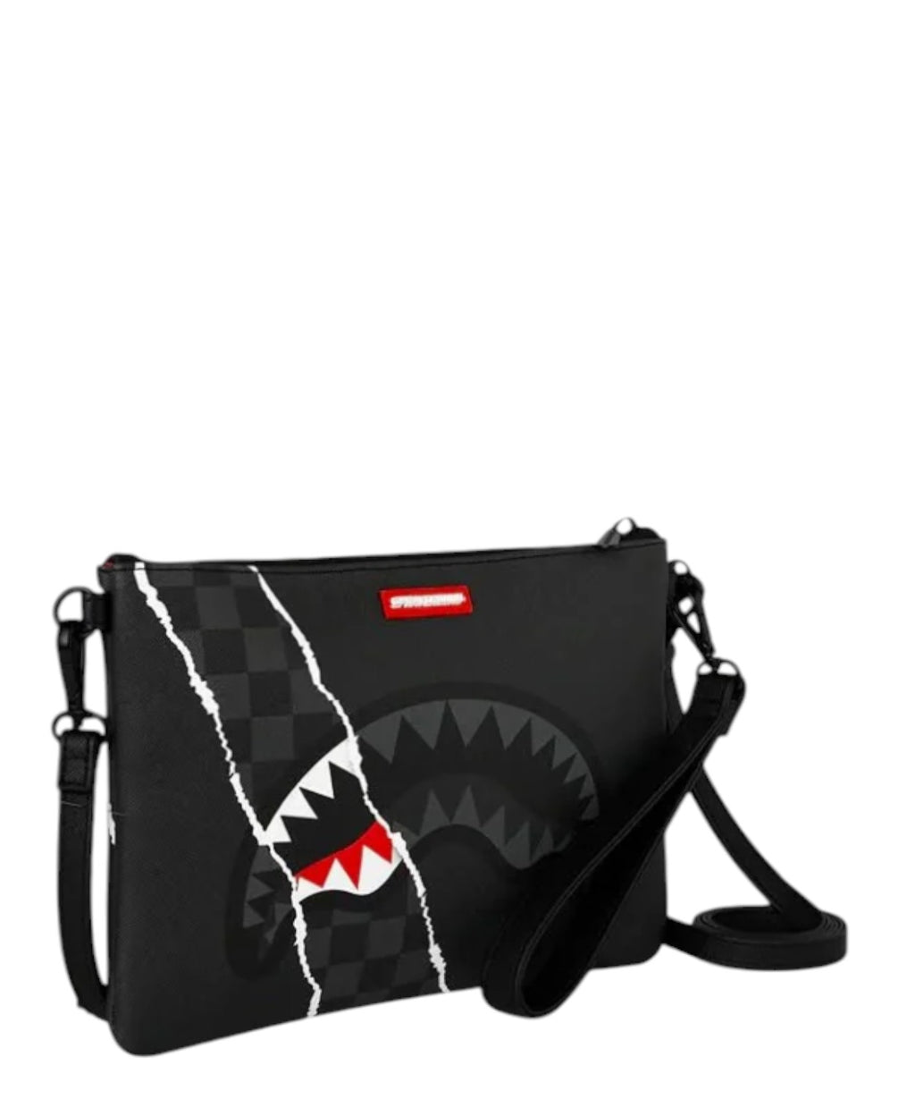 Pochette Sprayground Center Rip Revealing Gray Check Crossover Clutch