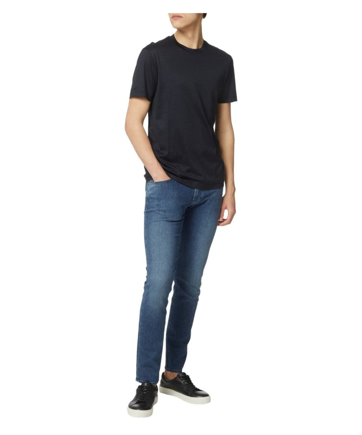 T-shirt in Lyocell e Cotone con Logo-Emporio Armani-T-shirt-Vittorio Citro Boutique