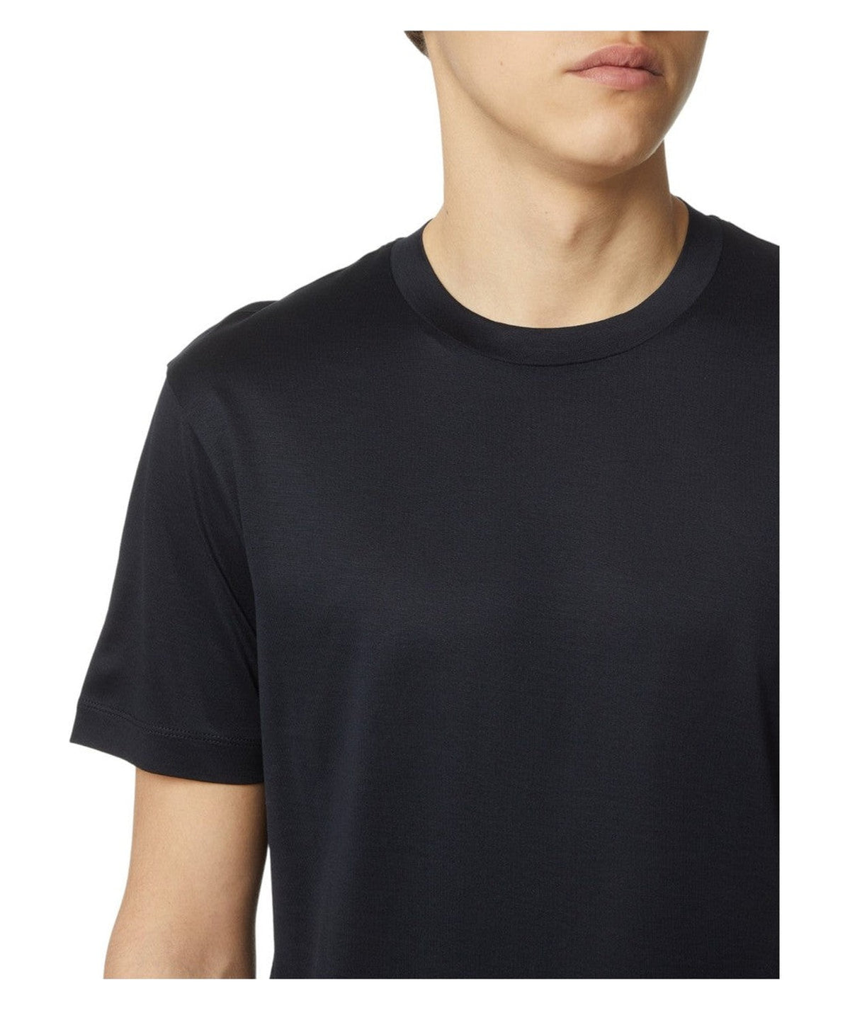 T-shirt in Lyocell e Cotone con Logo-Emporio Armani-T-shirt-Vittorio Citro Boutique