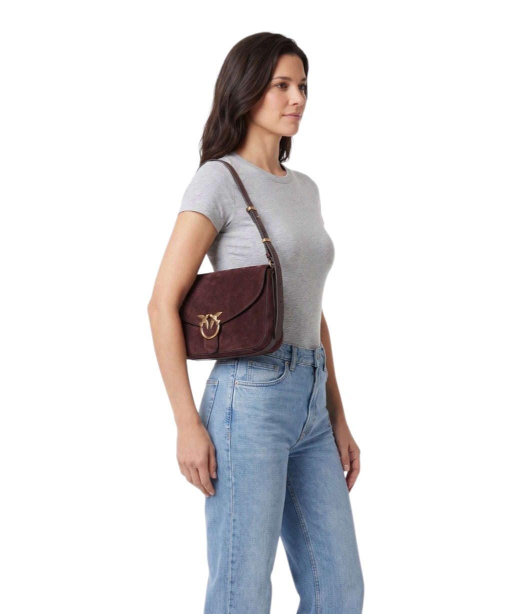 Sac à main pour femme Pinko Love Bag Satchel Media en daim