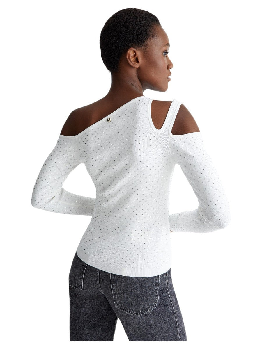 Maglia con strass e cut out-Liu-Jo-Maglieria-Vittorio Citro Boutique