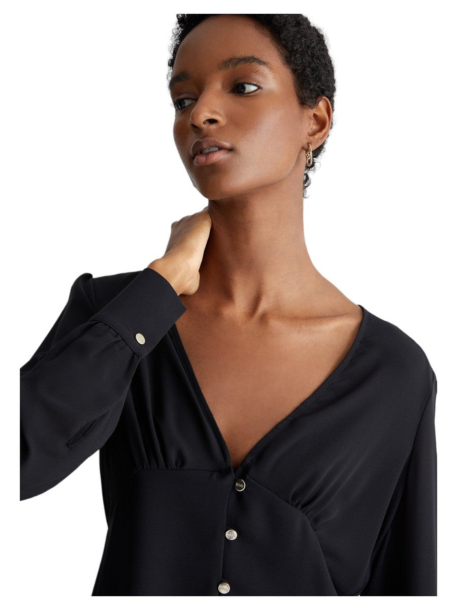 Blusa Elegante in Georgette con Scollo a V-Liu-Jo-Camicie-Vittorio Citro Boutique