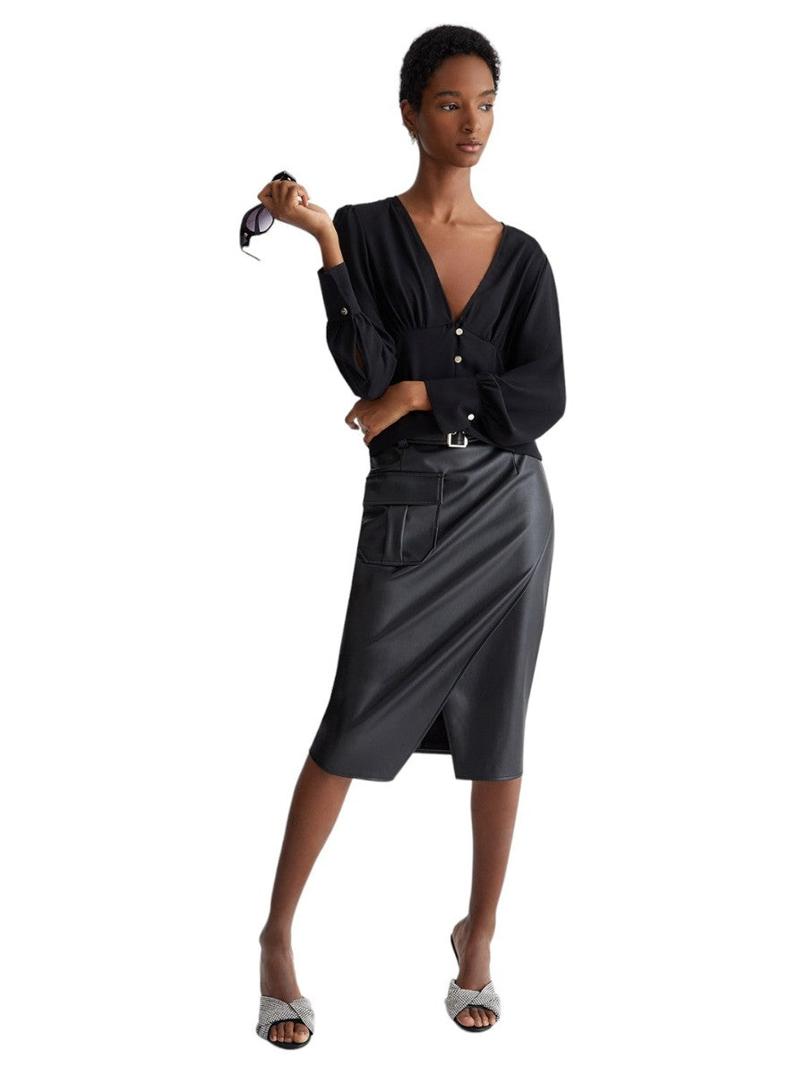 Blusa Elegante in Georgette con Scollo a V-Liu-Jo-Camicie-Vittorio Citro Boutique