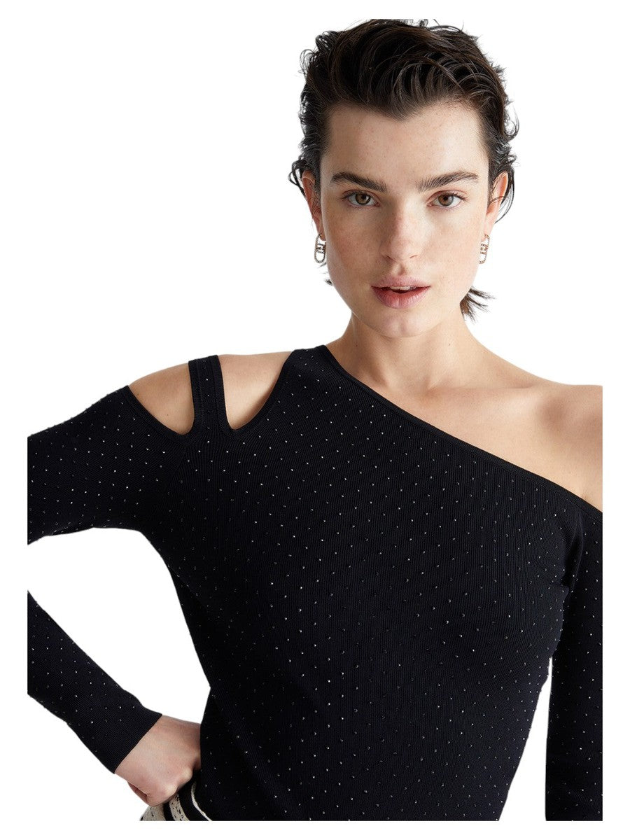 Maglia con strass e cut out-Liu-Jo-Maglieria-Vittorio Citro Boutique