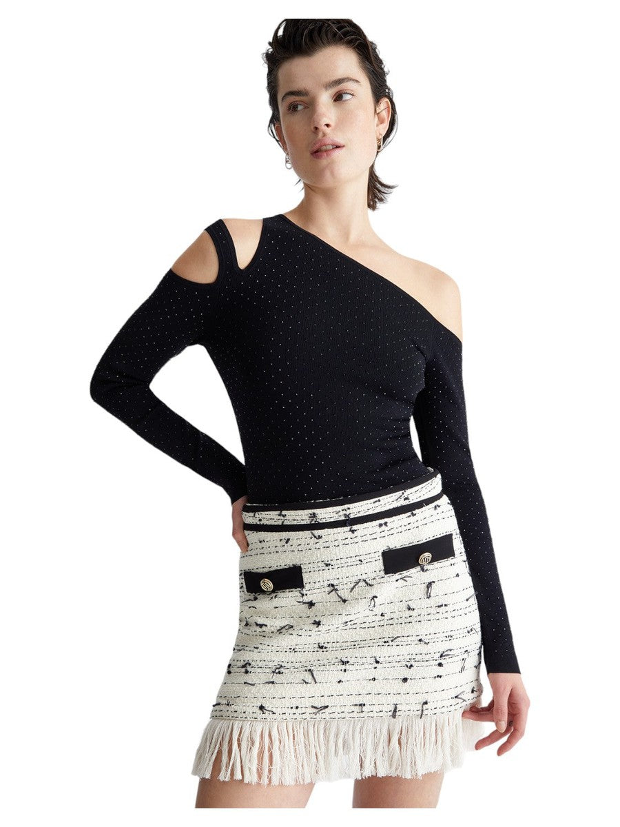 Maglia con strass e cut out-Liu-Jo-Maglieria-Vittorio Citro Boutique