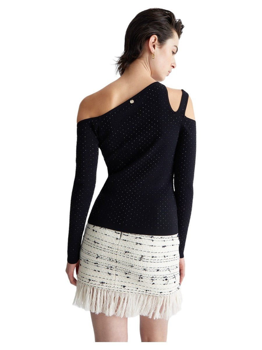 Maglia con strass e cut out-Liu-Jo-Maglieria-Vittorio Citro Boutique