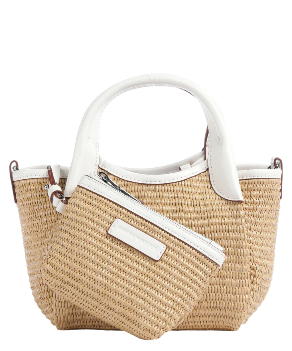 Sac Mini Emporio Armani en paille tressée
