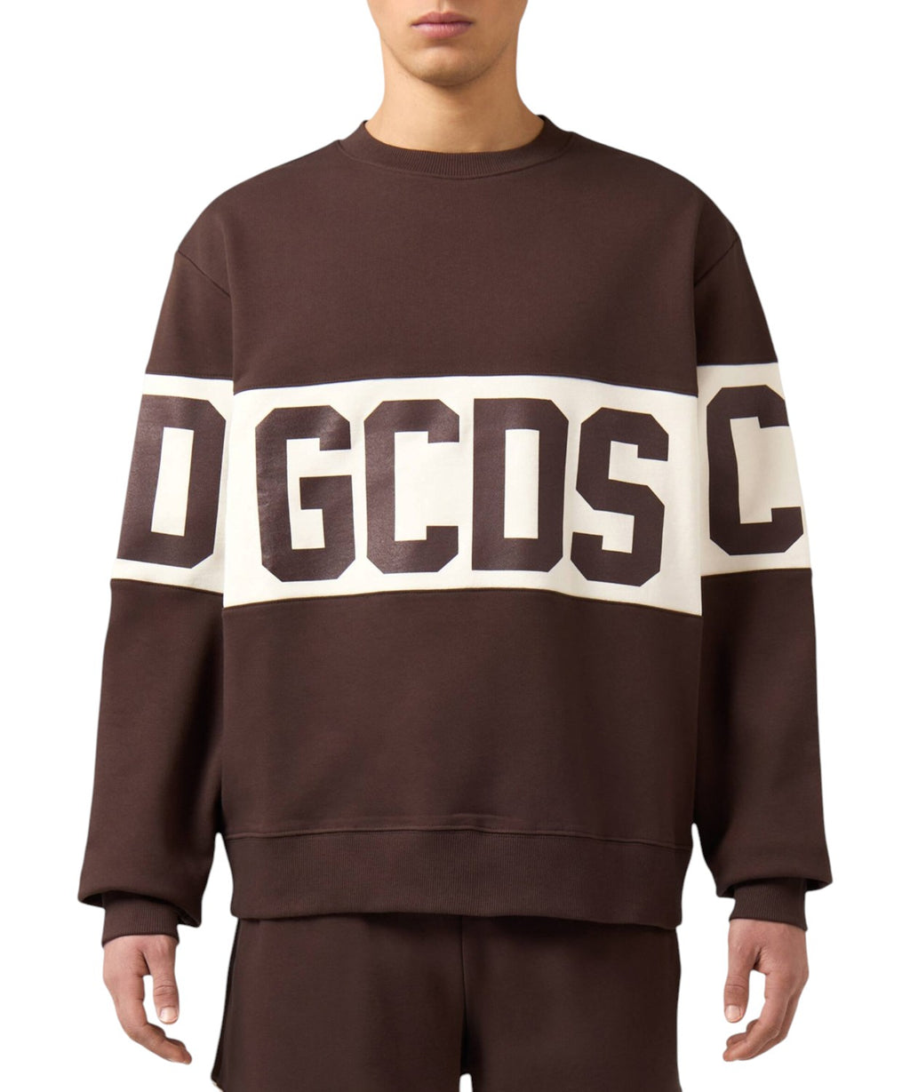 Sweat-shirt GCDS à col rond avec bande logo contrastante