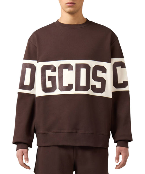 Sweat-shirt GCDS à col rond avec bande logo contrastante