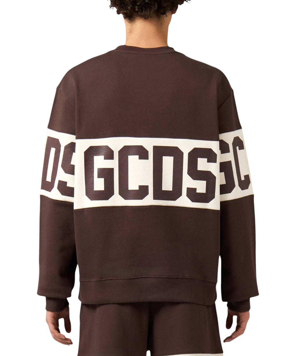 Sweat-shirt GCDS à col rond avec bande logo contrastante