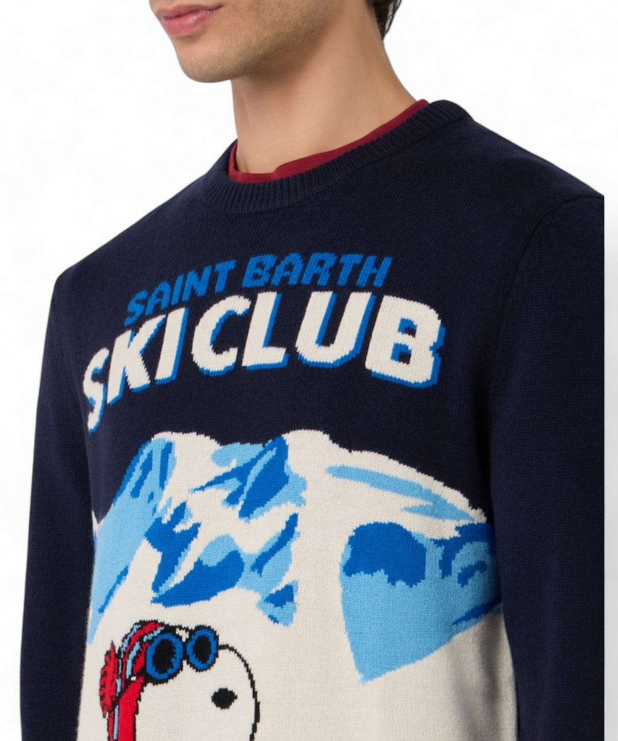 Maglione Heron in misto cashmere con ricamo Snoopy Ski Club-Mc2 Saint Barth-Maglieria-Vittorio Citro Boutique