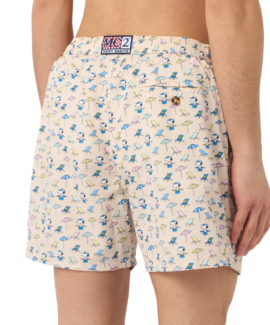 Boxer de plage ultraléger MC2 Saint Barth avec motif Snoopy