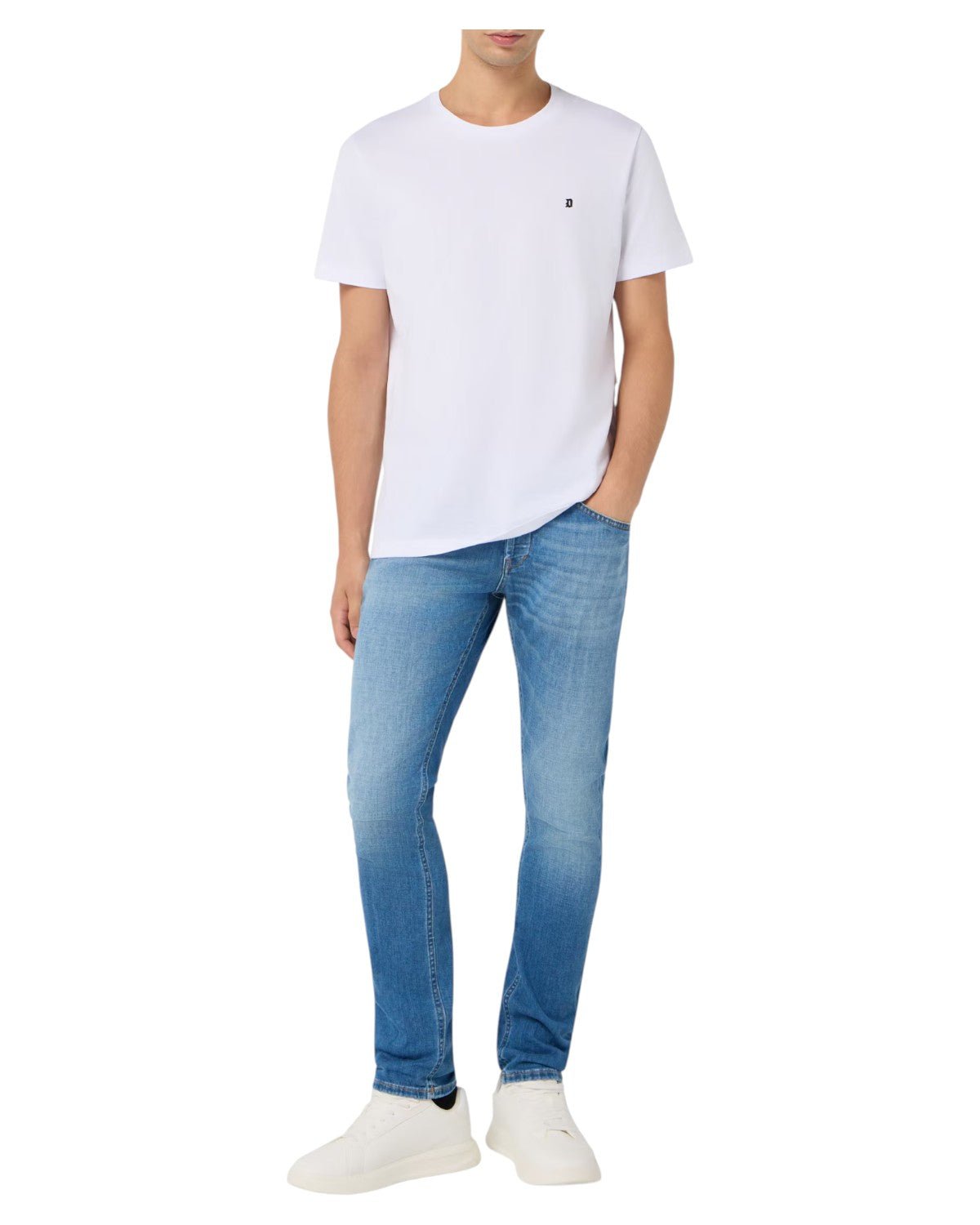 Jeans Dondup George Skinny Fit in Denim Stretch Blu Medio-Dondup-Jeans-Vittorio Citro Boutique