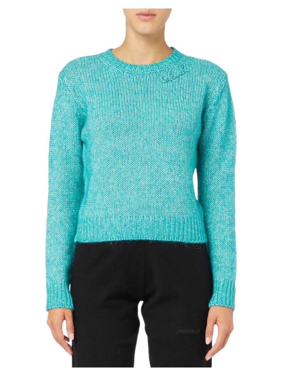 Maglia girocollo morbida crop con ricamo St. Barth-Mc2 Saint Barth-Maglieria-Vittorio Citro Boutique