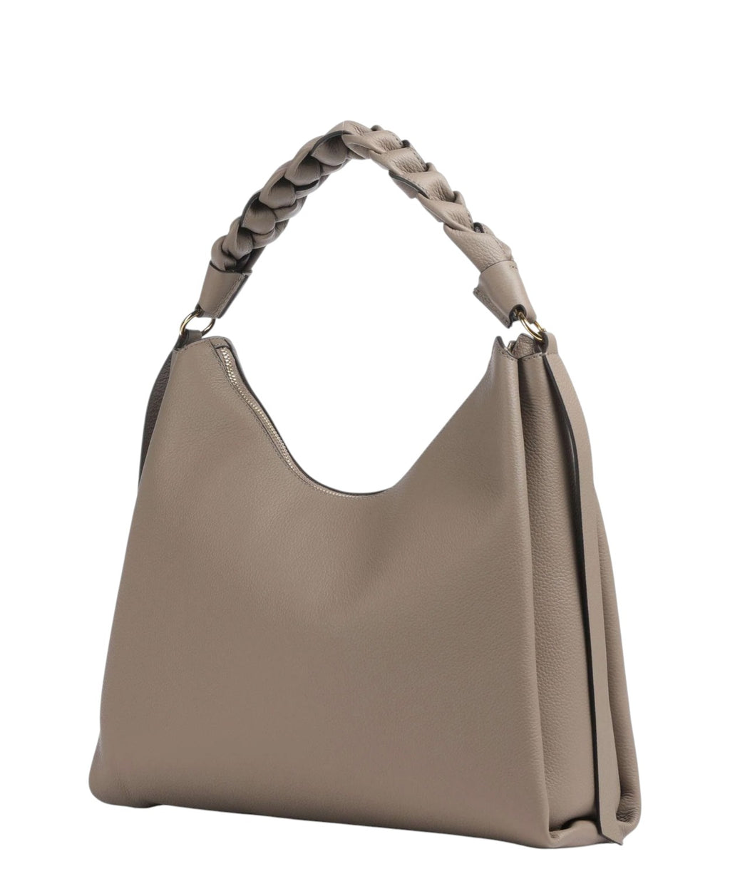 Sac Boheme Medium en cuir Double avec poignée tressée
