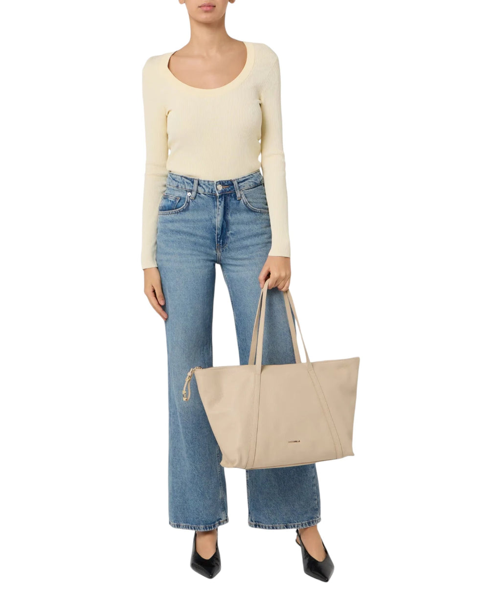 Sac Shopper Coccinelle Nory en cuir avec zip