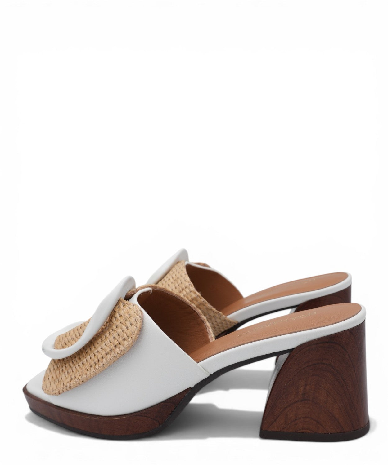Mules femme talon bois Noa Harmon avec boucle tressée
