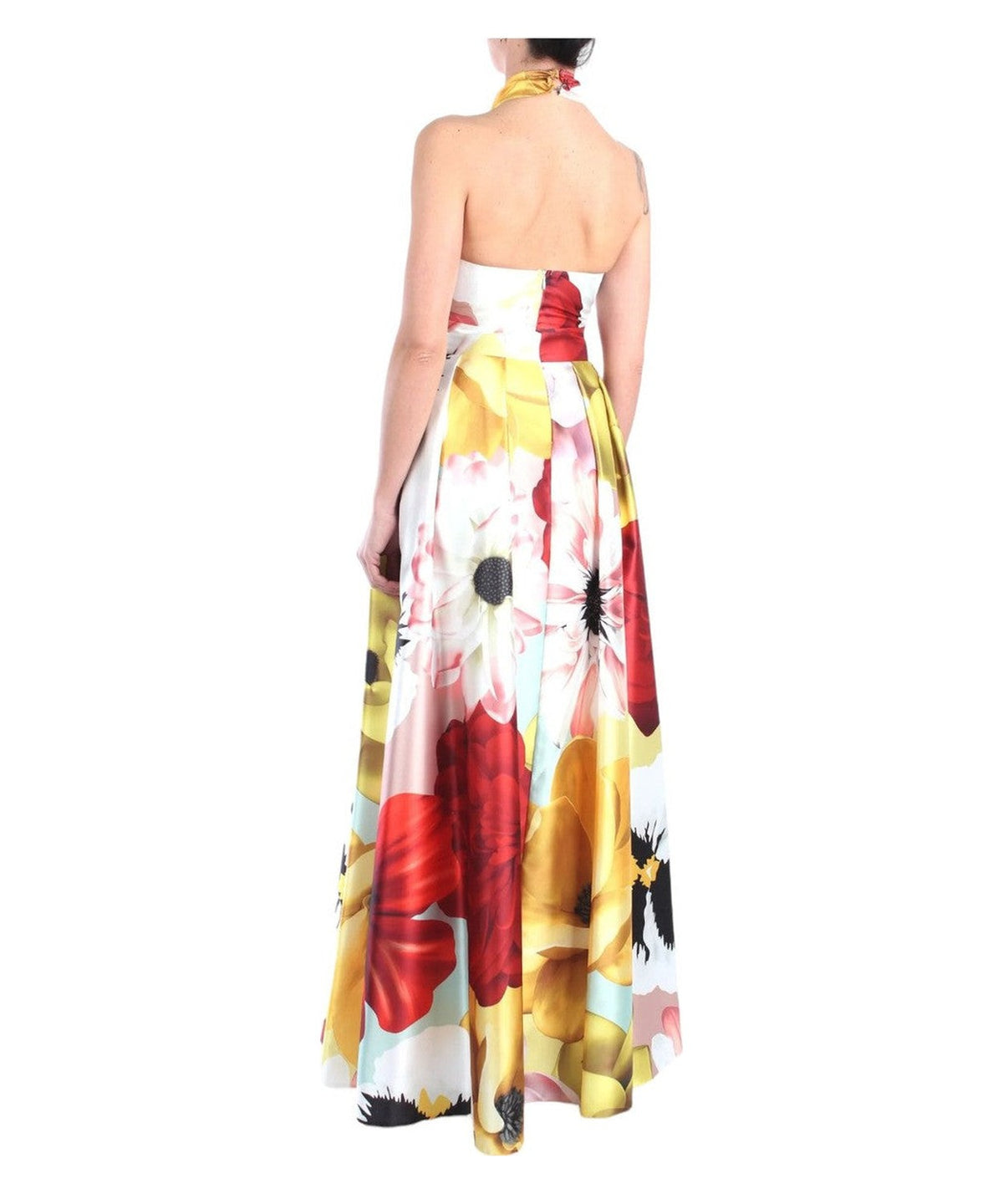 Abito lungo floreale con scollatura all'americana-Soani-Abiti-Vittorio Citro Boutique