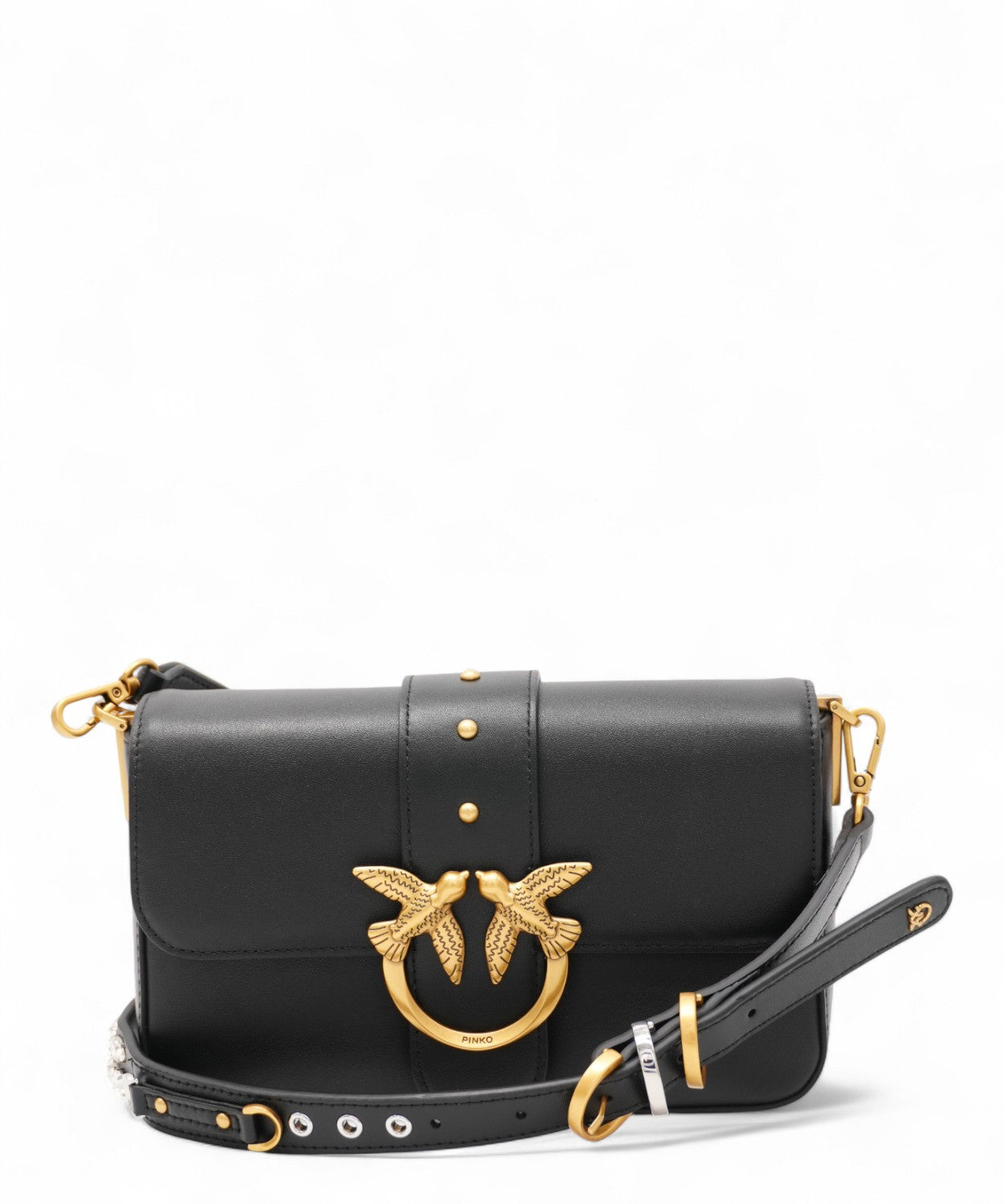 Mini Love Bag Slouchy in pelle con doppia tracolla-Pinko-Borse a spalla-Vittorio Citro Boutique