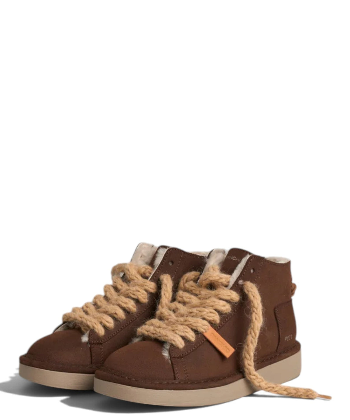 Panchic P021 boots montants femme en daim ciré cacao