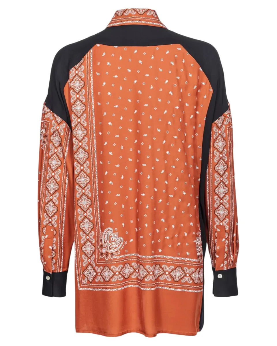 Camicia da donna in viscosa con stampa Paisley-Pinko-Camicie-Vittorio Citro Boutique