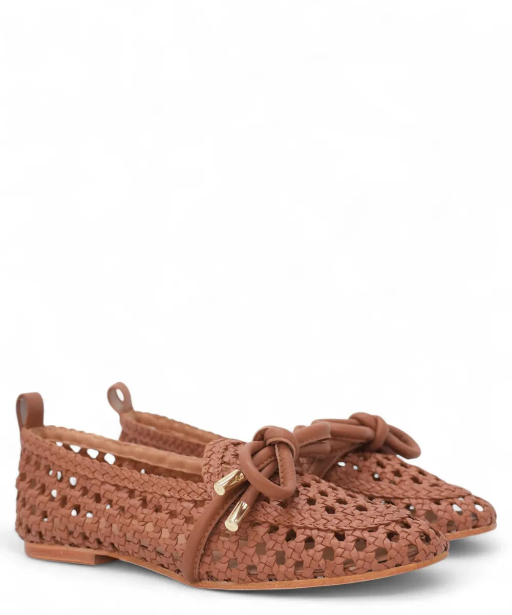 Ballerina in Pelle Intrecciata-Parodi Shoes-Mocassini-Vittorio Citro Boutique