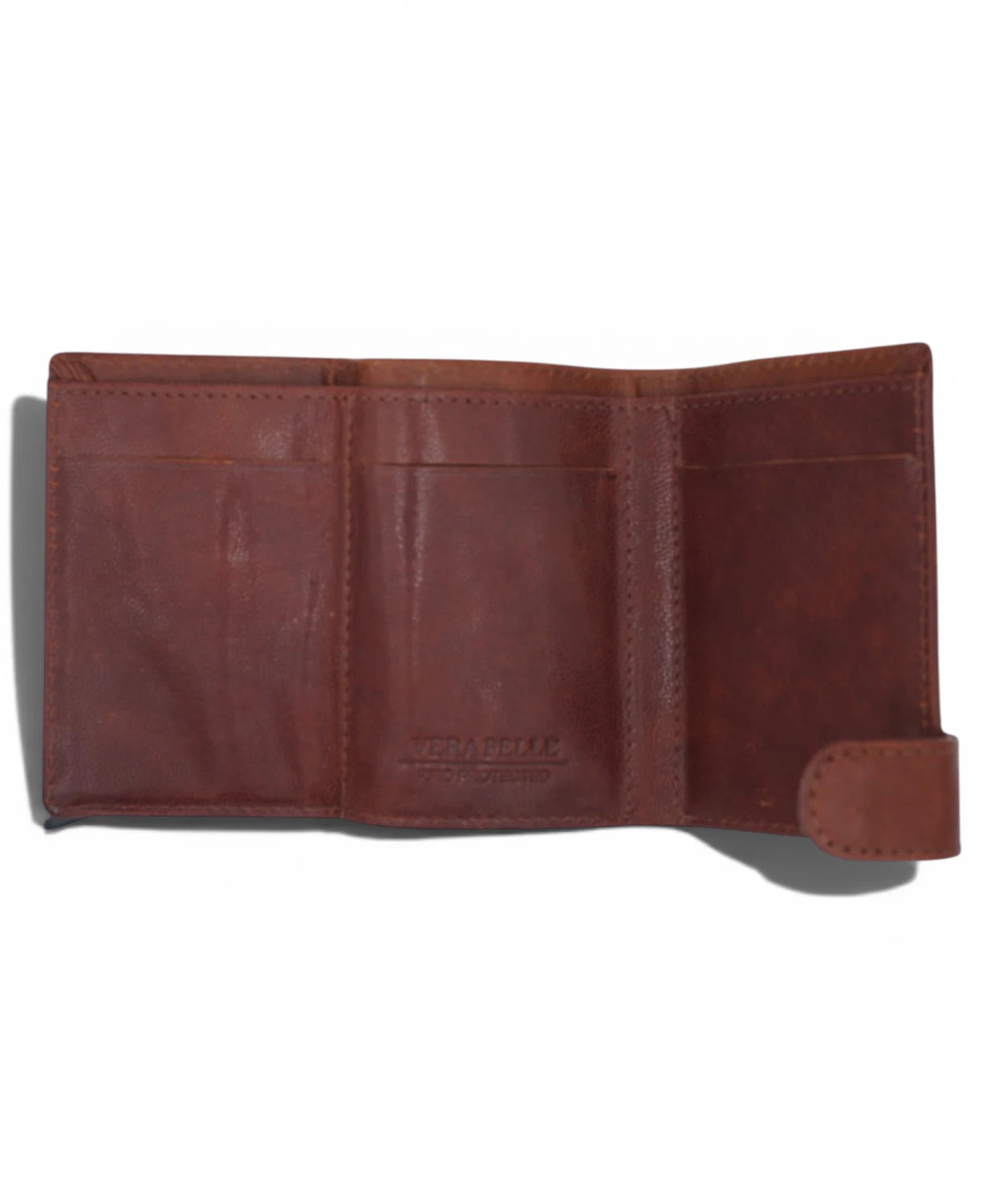 Portefeuille en cuir véritable marron avec protection RFID