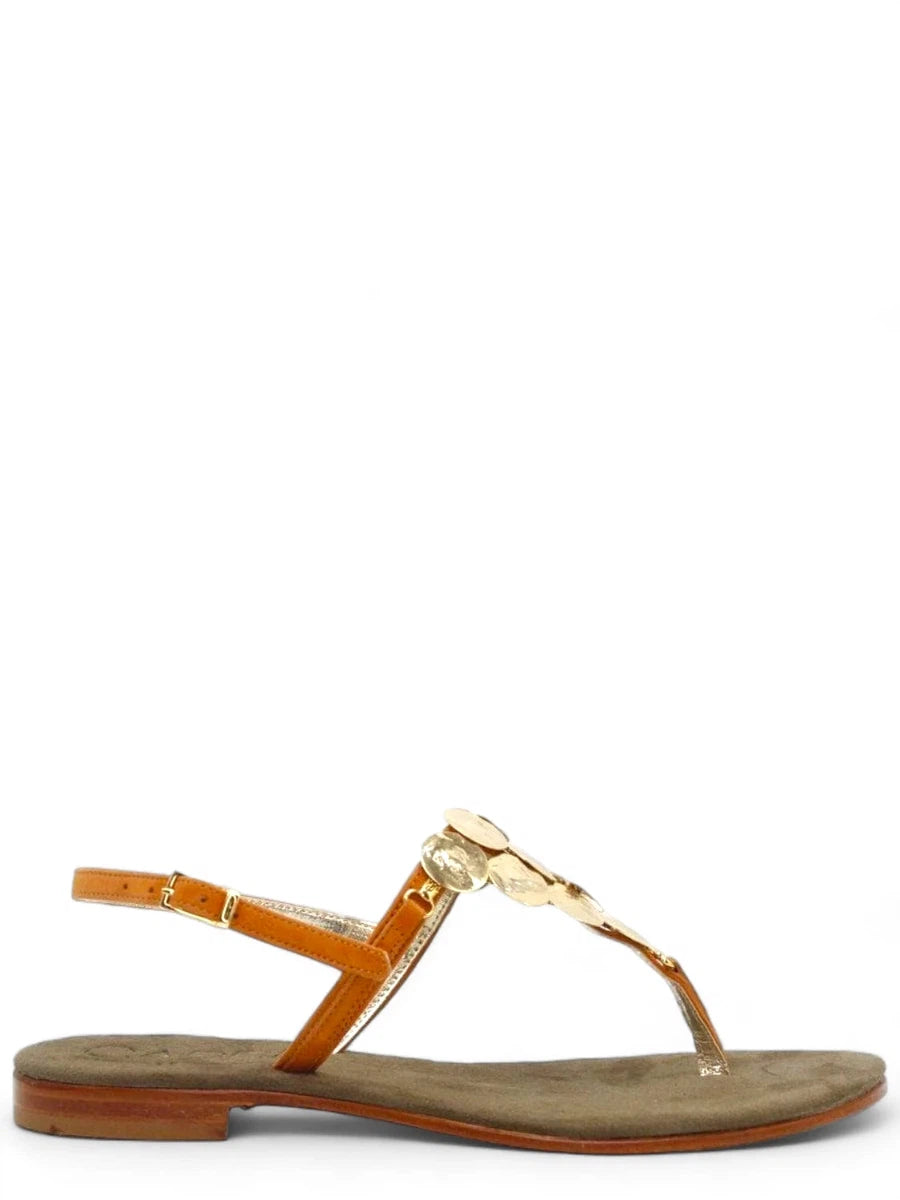 Infradito Artigianali in Camoscio con Medaglioni di Gemme-Ciabatte-Capri Vittorio Citro-Vittorio Citro Boutique