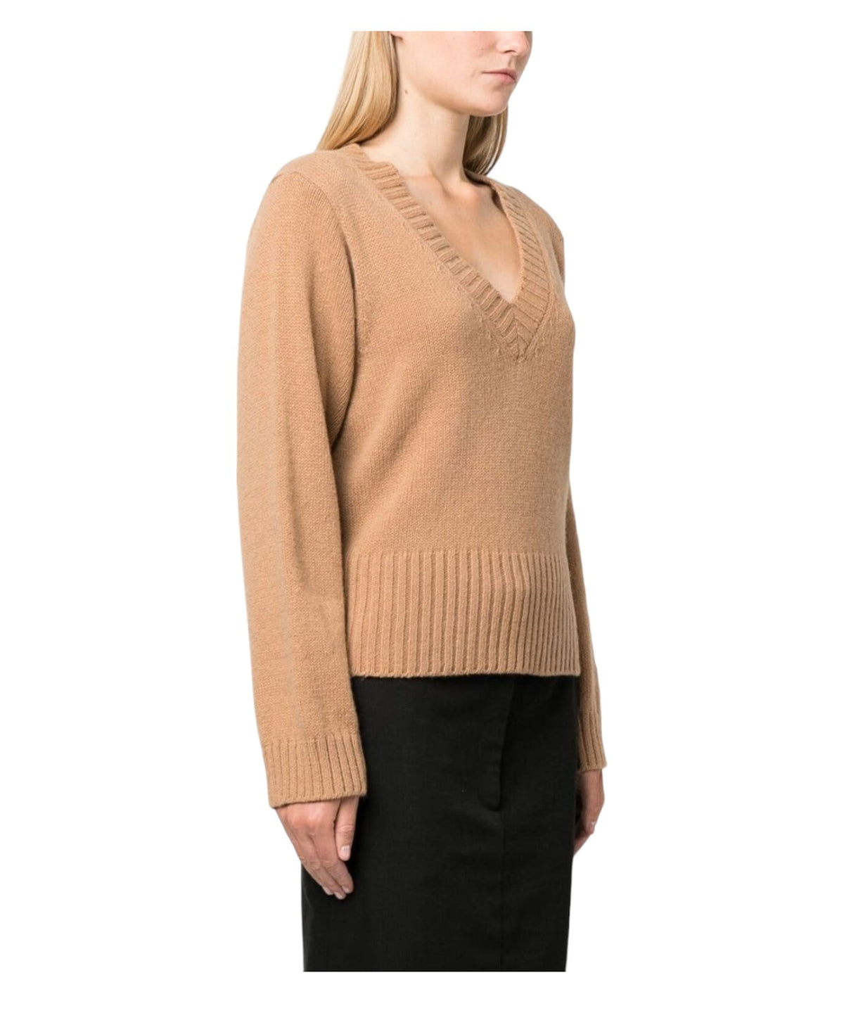 Maglione scollo a V salmone-Pinko-Maglieria-Vittorio Citro Boutique