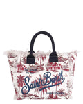 Borsa Vanity Tote Barth Jouy in cotone con zip e manici-Mc2 Saint Barth-Borse a spalla-Vittorio Citro Boutique