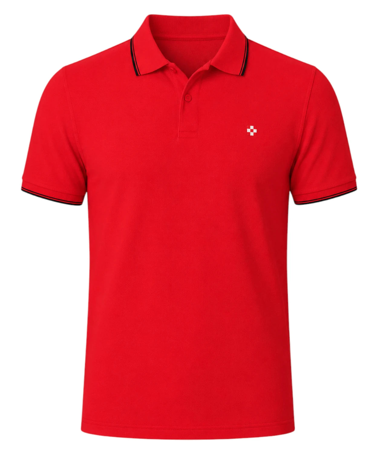 Polo en piqué avec logo St. Barth check