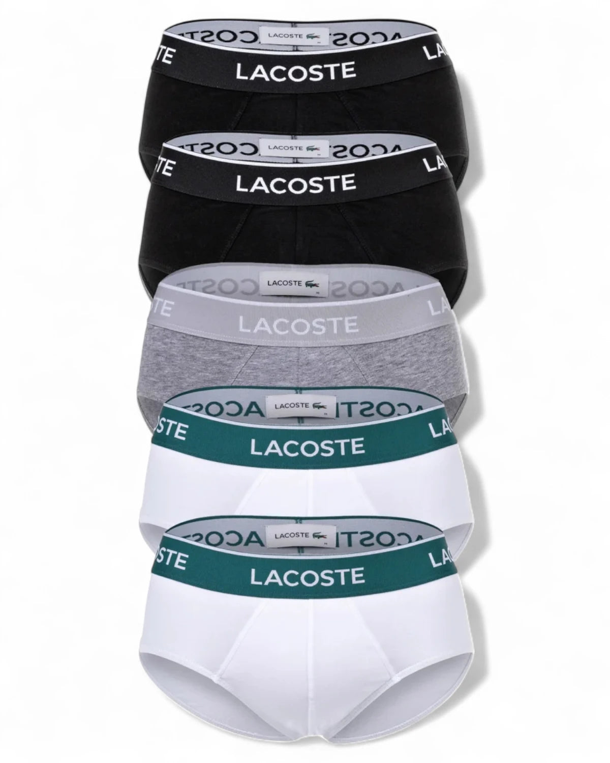 Set 5 Slip Uomo Lacoste in Cotone Stretch-LACOSTE-Slip-Vittorio Citro Boutique