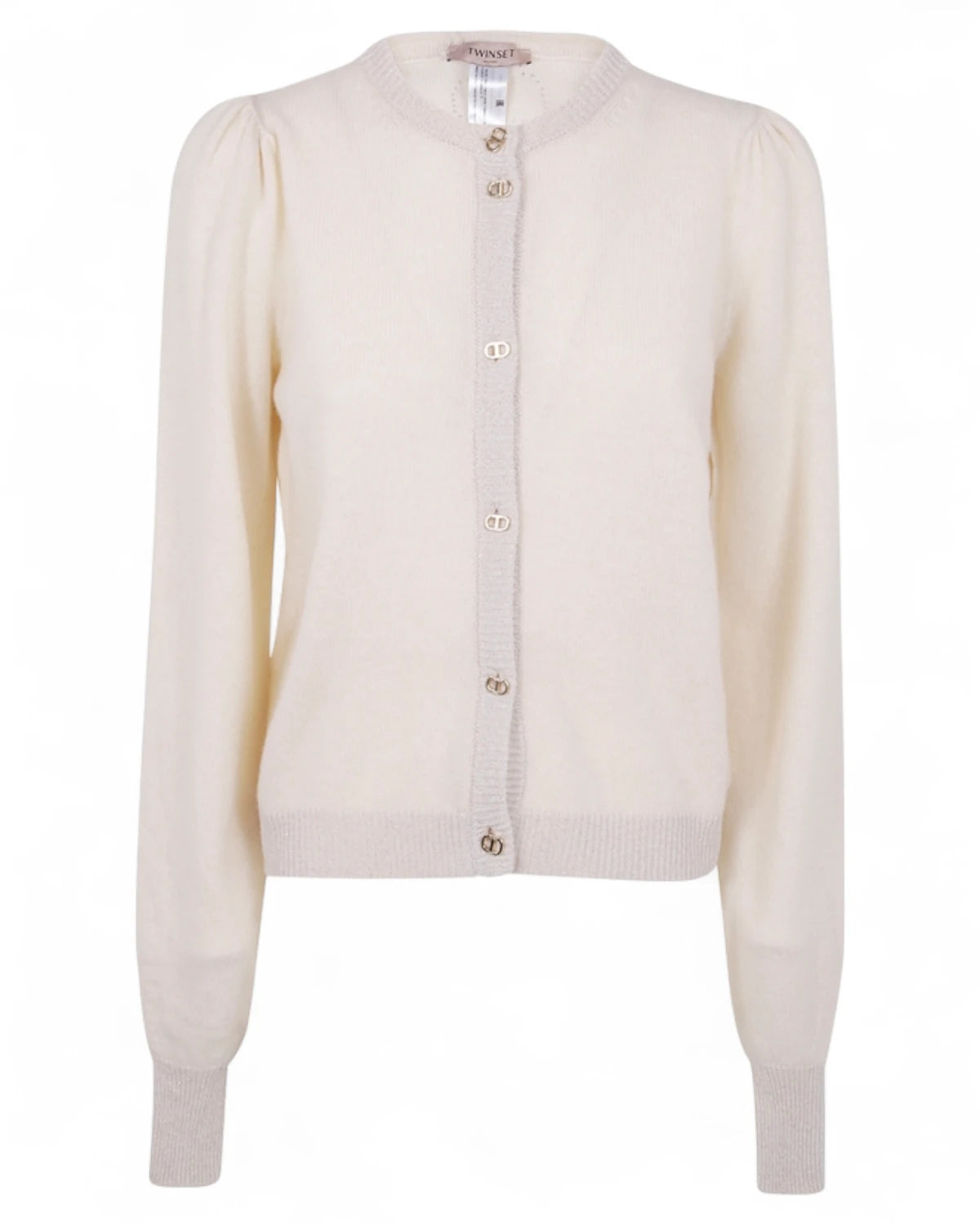 Cardigan Beige in Lana e Cashmere-Twinset-Maglieria-Vittorio Citro Boutique