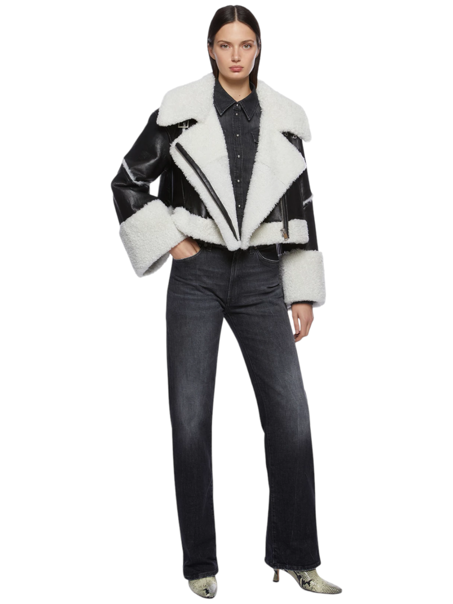 Giubbino cropped in shearling-Dondup-Pellicce e shearling-Vittorio Citro Boutique