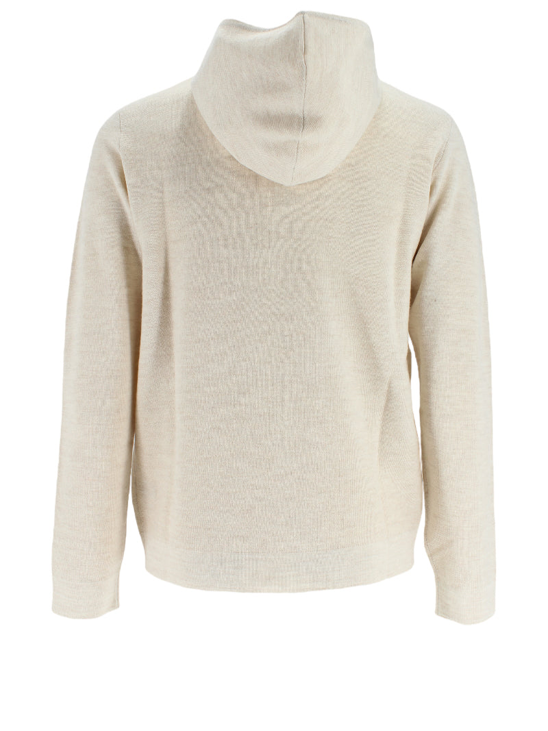 Maglia con Cappuccio e Zip in Lana Merinos-JEORDIE'S-Maglieria-Vittorio Citro Boutique