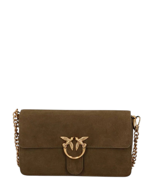 Sac Pinko Love One Slouchy S en daim porté épaule