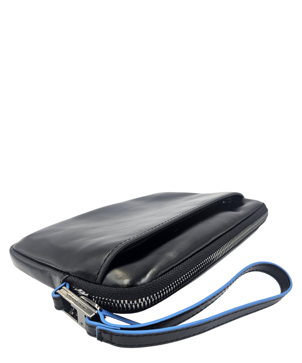 Pochette Piquadro Blue Square en cuir