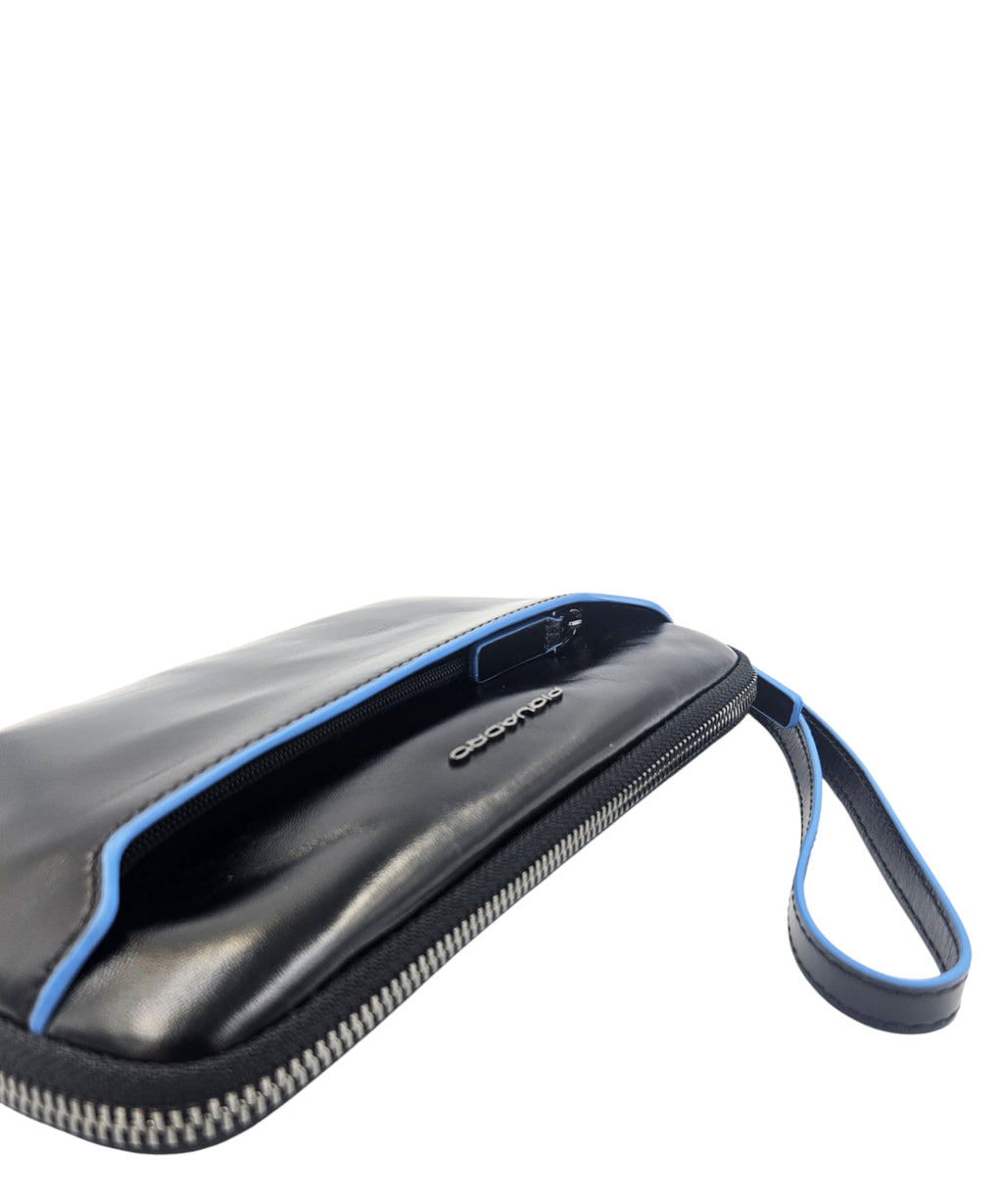 Pochette Piquadro Blue Square en cuir
