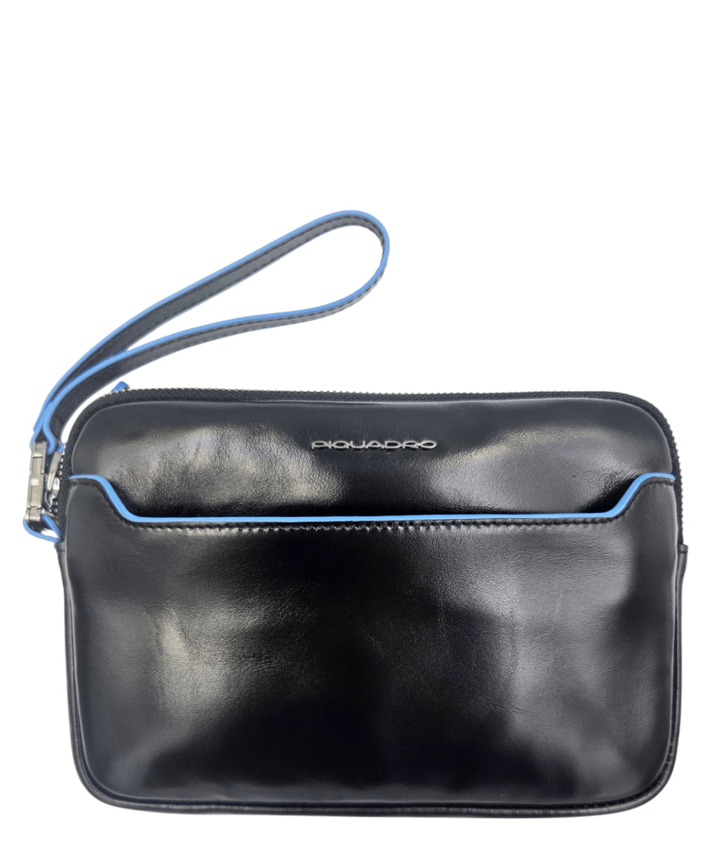 Pochette Piquadro Blue Square en cuir