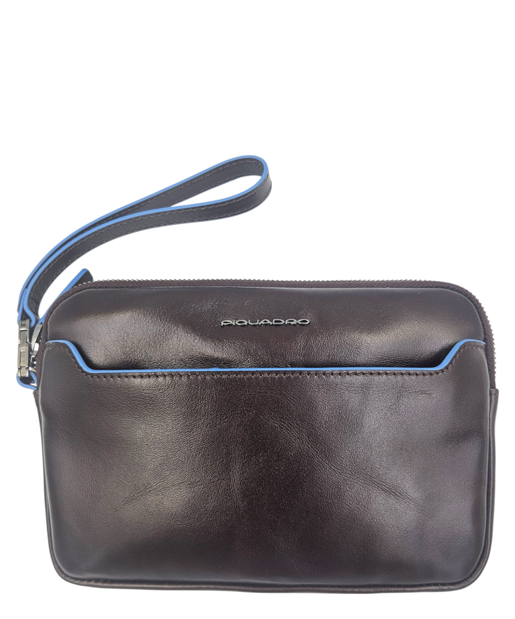 Pochette Piquadro Blue Square en cuir