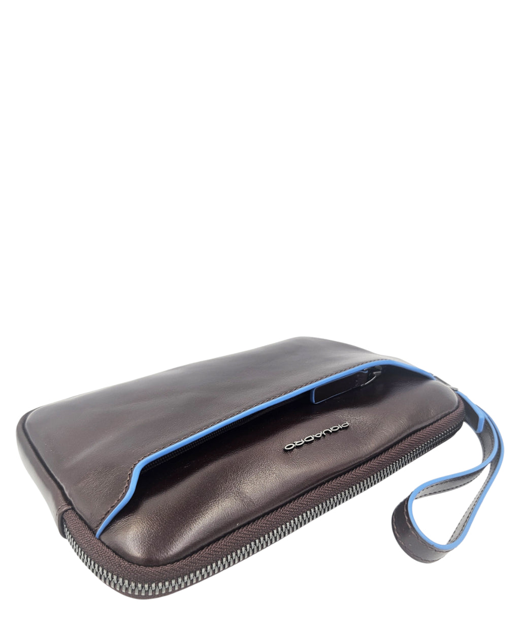 Pochette Piquadro Blue Square en cuir