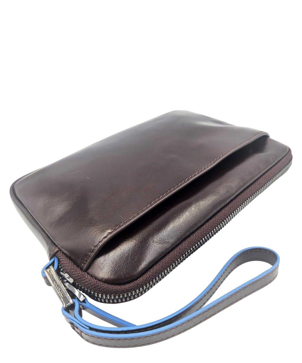 Pochette Piquadro Blue Square en cuir