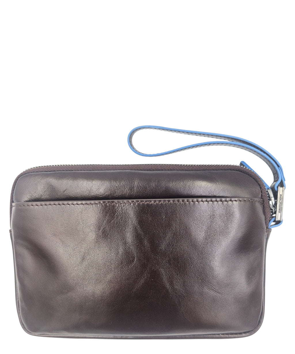 Pochette Piquadro Blue Square en cuir