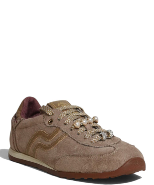 Sneakers Primabase in Suede con Lacci Lurex e Charms