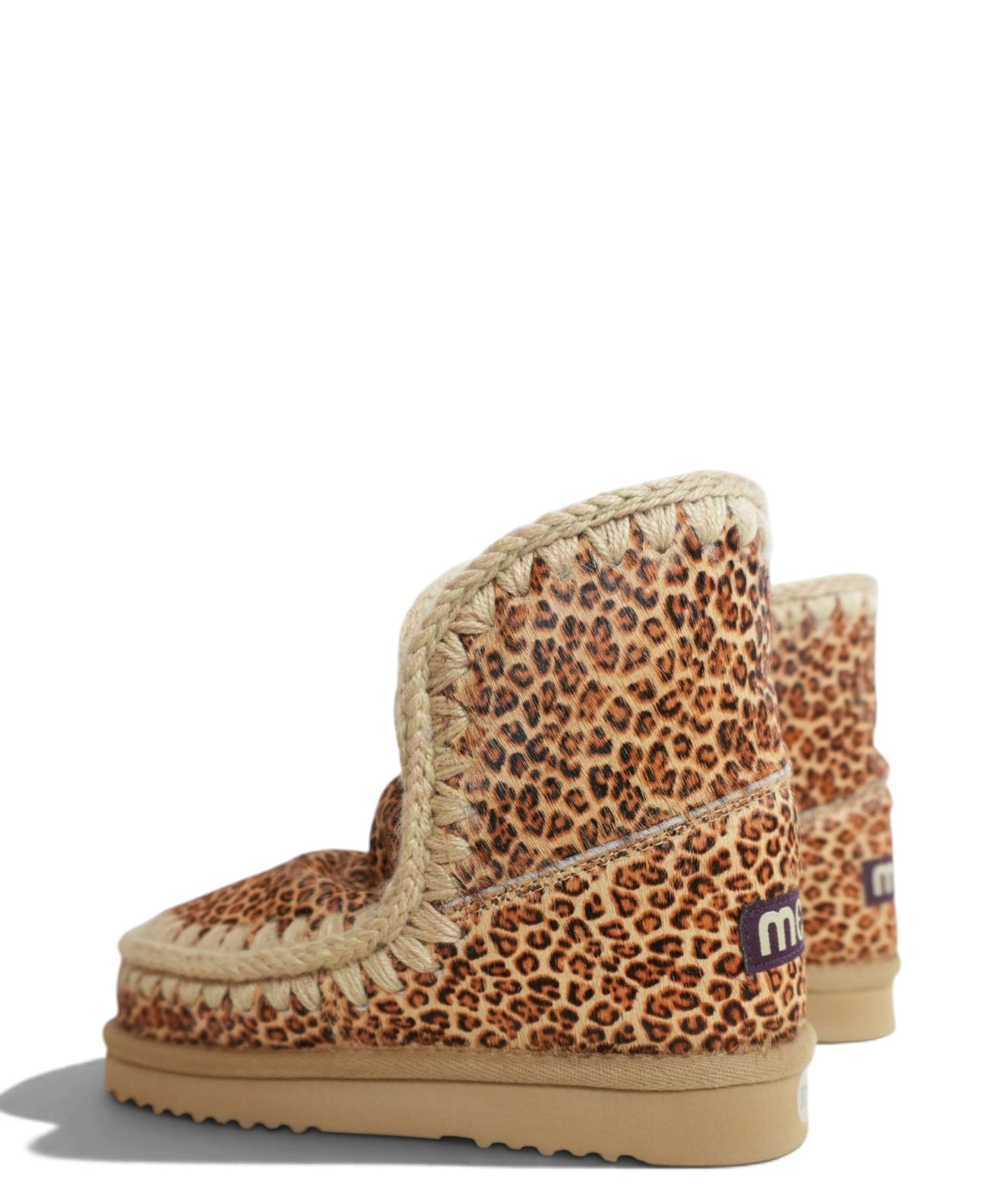 Bottines Mou à imprimé animalier avec finition shearling