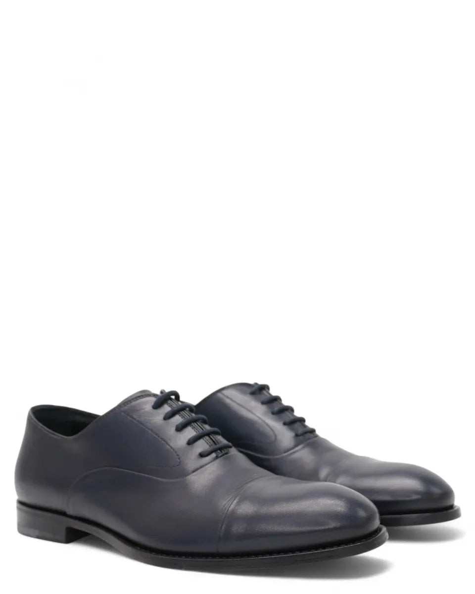 Scarpe Stringate in Pelle con Fondo in Cuoio-Graziano Salvatelli-Stringate-Vittorio Citro Boutique